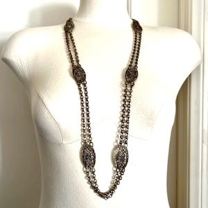 Belt or Necklace / Filigree & Rose / Metal